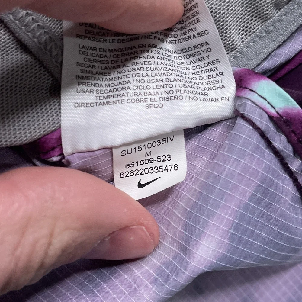 Nike Jacket Womens Medium Purple Printed Trail Kiger Lightweight Running Ripstop